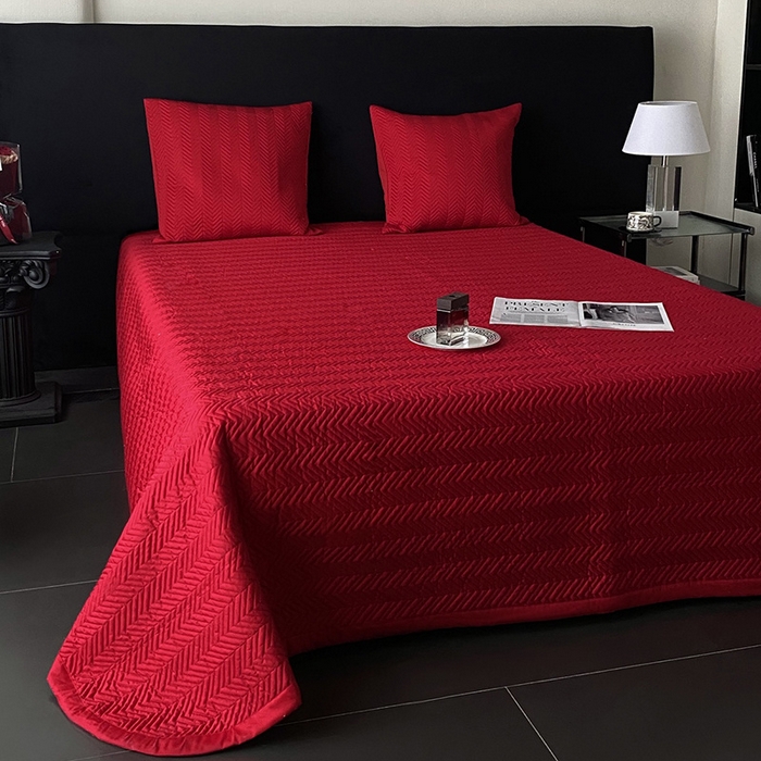 91家纺网 家纺一手货源 找家纺 优悦生活馆 2025新款亲肤婚庆夹棉床盖四件套 缘定