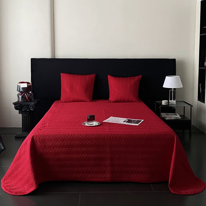 91家纺网 家纺一手货源 找家纺 优悦生活馆 2025新款亲肤婚庆夹棉床盖四件套 花嫁