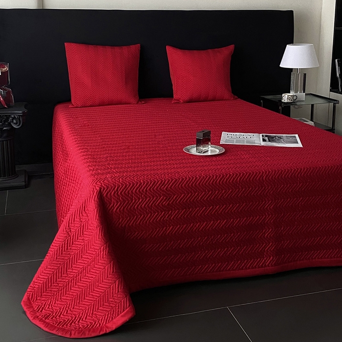 91家纺网 家纺一手货源 找家纺 优悦生活馆 2025新款亲肤婚庆夹棉床盖四件套 花嫁