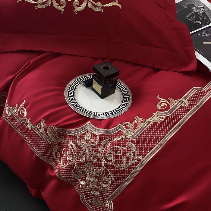 91家纺网 家纺一手货源 找家纺 优悦生活馆 2025新款亲肤婚庆夹棉床盖四件套 予你