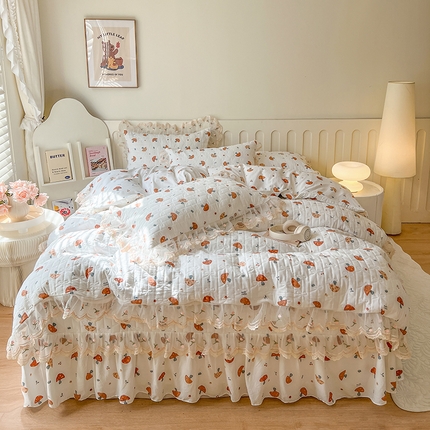 91家纺网 家纺一手货源 找家纺 （总）网红馆 2025新款水洗棉印花床盖四件套