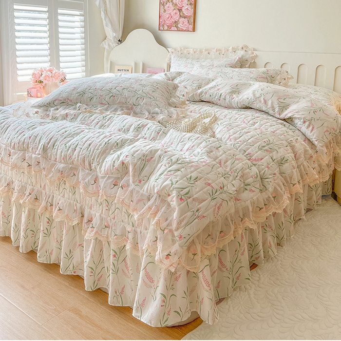 91家纺网 家纺一手货源 找家纺 网红馆 2025新款水洗棉印花床盖四件套 罗拉