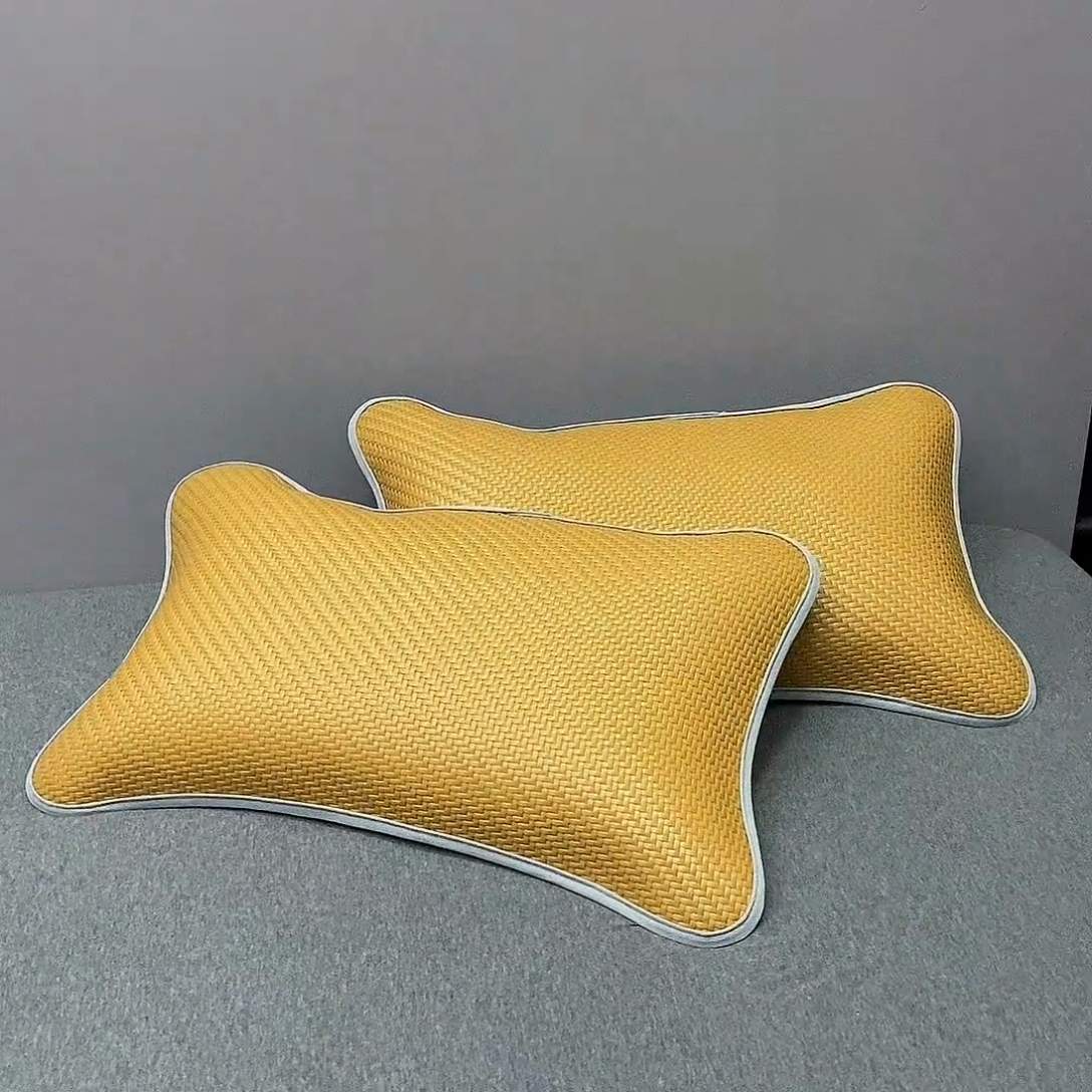 91家纺网 家纺一手货源 找家纺 2025新款纯色冰藤全荞麦枕夏凉凉感枕芯冰丝冰藤枕头 纯色冰藤全荞麦枕-米色35*55cm