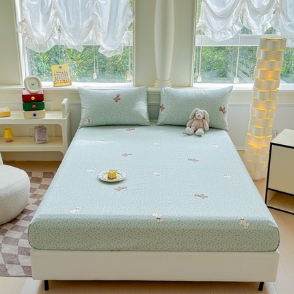 2025新款全棉床单床笠 点点小狗 床笠款