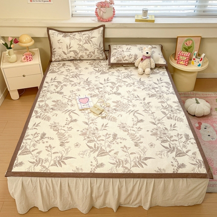 慕澄家纺 2025新款小清新印花真冰藤系列凉席床席款 床席-树屿