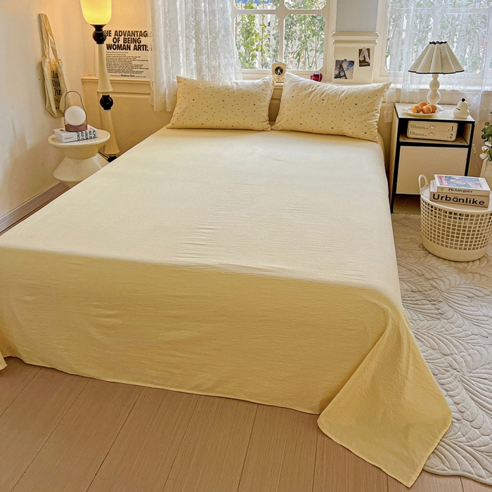 91家纺网 家纺一手货源 找家纺 （总）仟网汇 2025新款云感皱皱纱简单款四件套