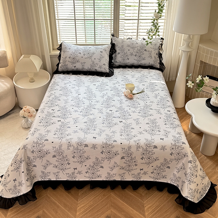 91家纺网 家纺一手货源 找家纺 大麦家纺 2025新款碳光冰丝软凉席夏被四件套 半夏清风