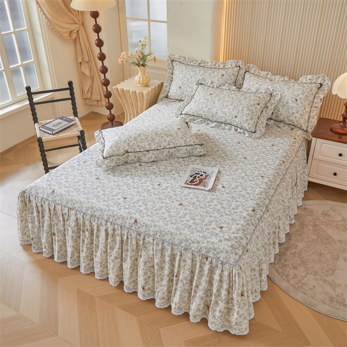 91家纺网 家纺一手货源 找家纺 （总）2025新款韩版全棉公主风床裙单品