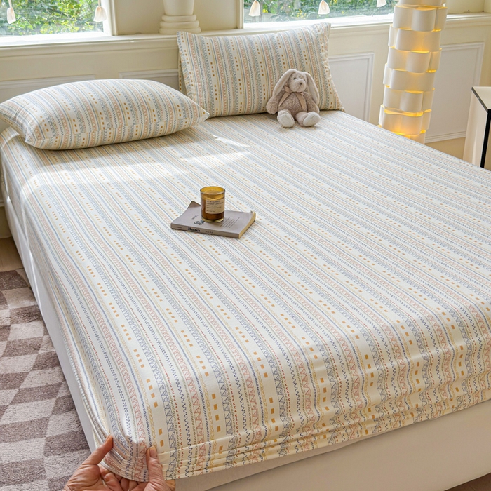 91家纺网 家纺一手货源 找家纺 2025新款全棉床单床笠 米娅 床笠款