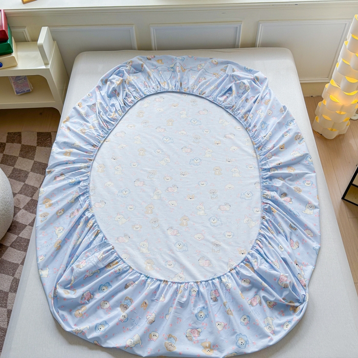 91家纺网 家纺一手货源 找家纺 2025新款全棉床单床笠 小奶狗 床笠款