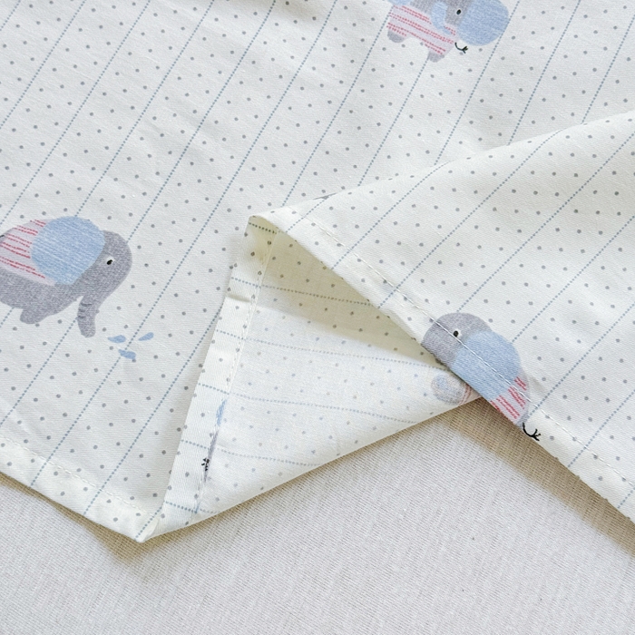 91家纺网 家纺一手货源 找家纺 2025新款全棉床单床笠 灰条小象 床单款