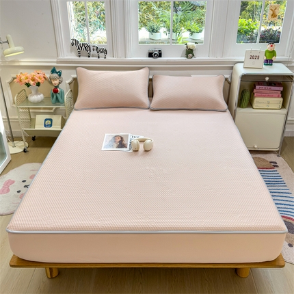91家纺网 家纺一手货源 找家纺 兄弟坊 2025新款凉感冰豆豆凉席床笠床护垫学生床笠 凉豆豆床笠-玉色