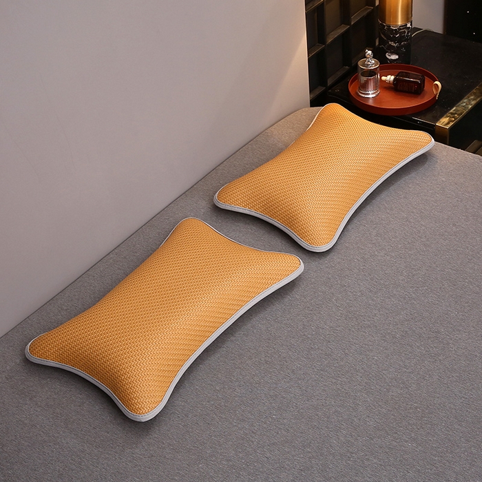 91家纺网 家纺一手货源 找家纺 2025新款纯色冰藤全荞麦枕夏凉凉感枕芯冰丝冰藤枕头 纯色冰藤全荞麦枕-米色35*55cm