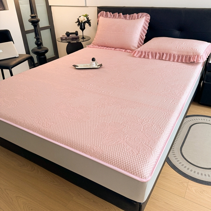 91家纺网 家纺一手货源 找家纺 （总）2025新款凉感冰豆豆凉席床笠凉席席子-花之恋系列凉豆豆床笠花之恋系列