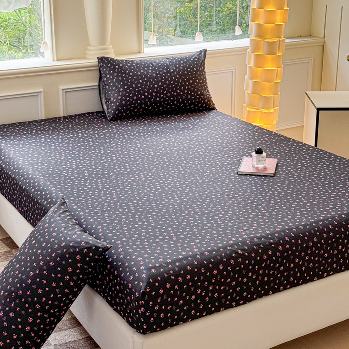 91家纺网 家纺一手货源 找家纺 2025新款全棉床单床笠 繁花 床笠款