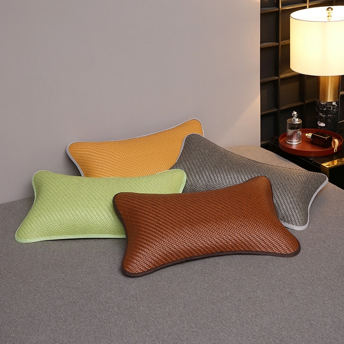 91家纺网 家纺一手货源 找家纺 （总）2025新款纯色冰藤全荞麦枕夏凉凉感枕芯冰丝冰藤枕头