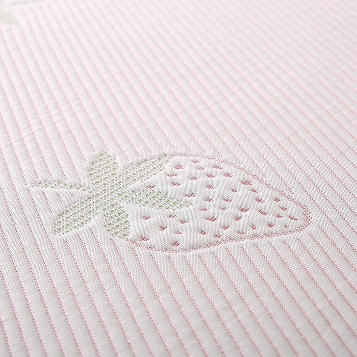 91家纺网 家纺一手货源 找家纺 法莱妮2025新款卡通三明治冰豆豆凉席 草莓-粉