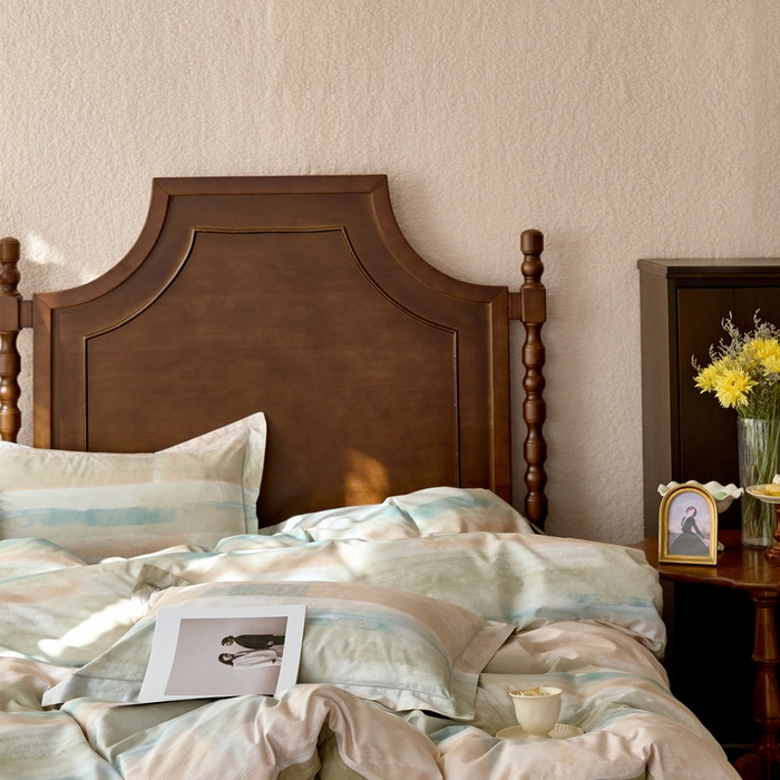 91家纺网 家纺一手货源 找家纺 由丽家纺 2025新款柔棉数码印花四件套系列 西琳绿