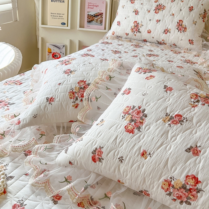 91家纺网 家纺一手货源 找家纺 网红馆 2025新款水洗棉印花床盖四件套 繁花似锦