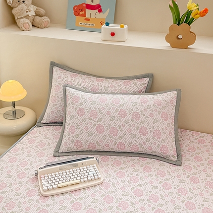 金盛纺 2025新款冰豆豆单枕套 花期-粉