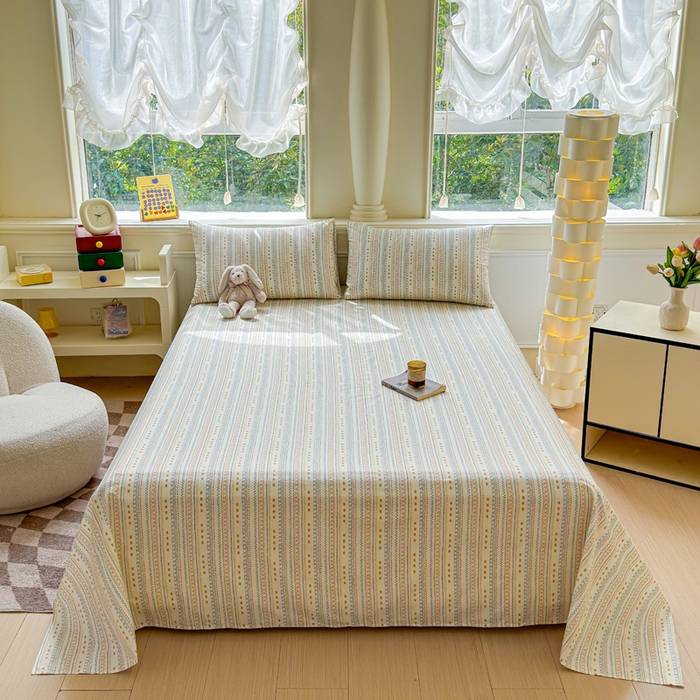 91家纺网 家纺一手货源 找家纺 2025新款全棉床单床笠 米娅 床单款