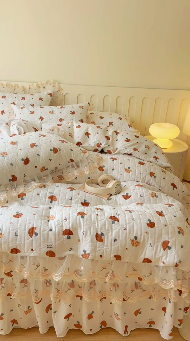 91家纺网 家纺一手货源 找家纺 网红馆 2025新款水洗棉印花床盖四件套 繁花似锦