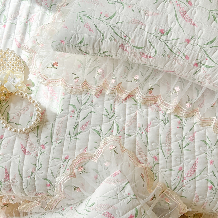 91家纺网 家纺一手货源 找家纺 网红馆 2025新款水洗棉印花床盖四件套 罗拉