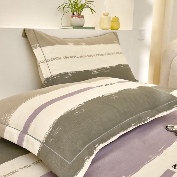 91家纺网 家纺一手货源 找家纺 优品阁 2024新款全棉磨毛四件套 畅想-灰