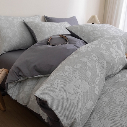 91家纺网 家纺一手货源 找家纺 （总）倾慕 2025新款A类全棉多层纱玫瑰单被套系列