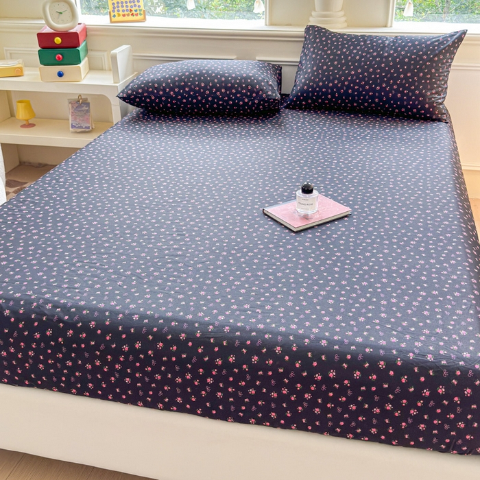 91家纺网 家纺一手货源 找家纺 2025新款全棉床单床笠 繁花 床笠款