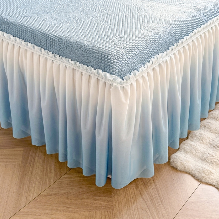 91家纺网 家纺一手货源 找家纺 2025新款冰豆豆凉感床裙凉席席子-花之恋系列冰豆豆床裙凉席-花之恋系列 花之恋-兰色