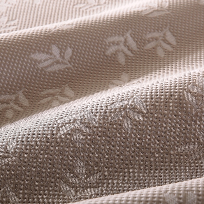 91家纺网 家纺一手货源 找家纺 法莱妮 2025夏季新款A类真凉感丝提花加厚三明治冰豆豆凉席-叶韵系列  叶韵-浅灰