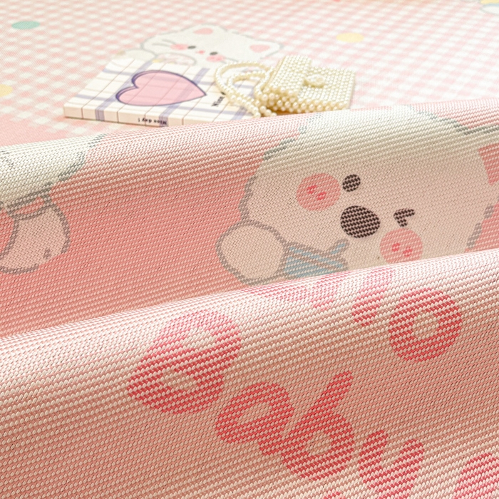 91家纺网 家纺一手货源 找家纺 慕澄家纺 2025新款小清新印花真冰藤系列凉席床席款 床席-格子奶芙芙