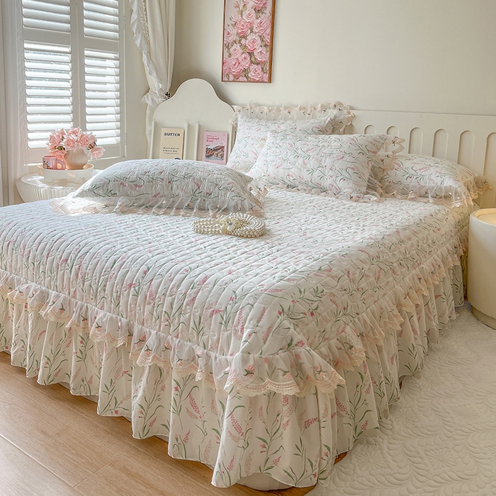 91家纺网 家纺一手货源 找家纺 网红馆 2025新款水洗棉印花床盖四件套 罗拉