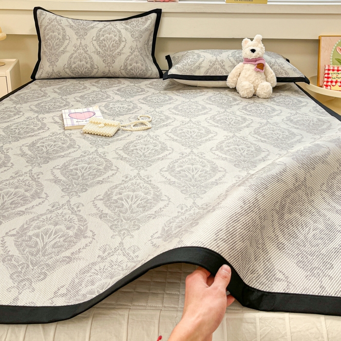 91家纺网 家纺一手货源 找家纺 慕澄家纺 2025新款小清新印花真冰藤系列凉席床席款 床席-威廉