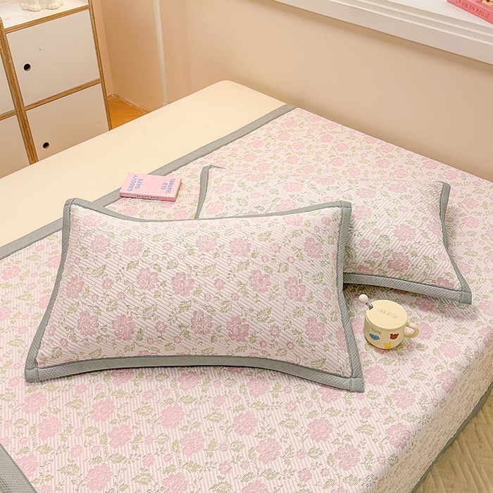 91家纺网 家纺一手货源 找家纺 金盛纺 2025新款冰豆豆单枕套 花期-粉