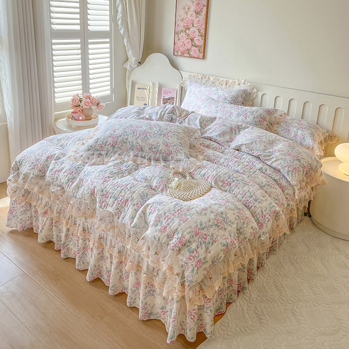 91家纺网 家纺一手货源 找家纺 网红馆 2025新款水洗棉印花床盖四件套 惠仁说