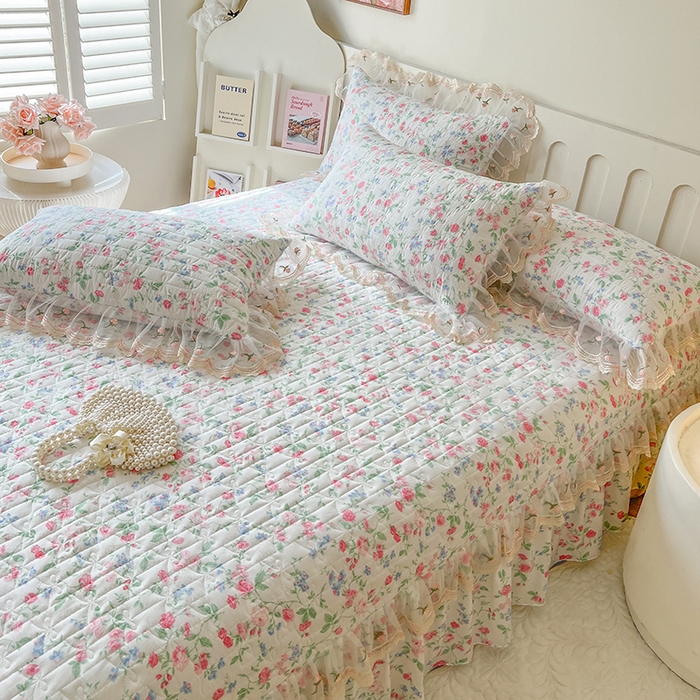 91家纺网 家纺一手货源 找家纺 网红馆 2025新款水洗棉印花床盖四件套 春不晚