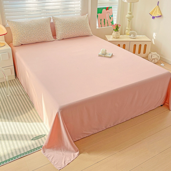 91家纺网 家纺一手货源 找家纺 2025水洗棉双层纱简约风ins风小碎花被套床单款床笠款三四件套-单被套 花丛兔