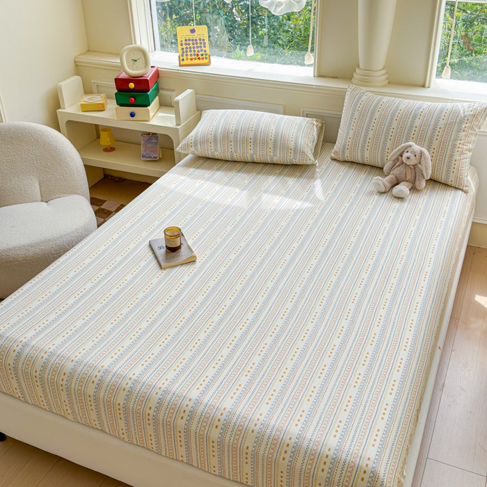 91家纺网 家纺一手货源 找家纺 2025新款全棉床单床笠 米娅 床笠款