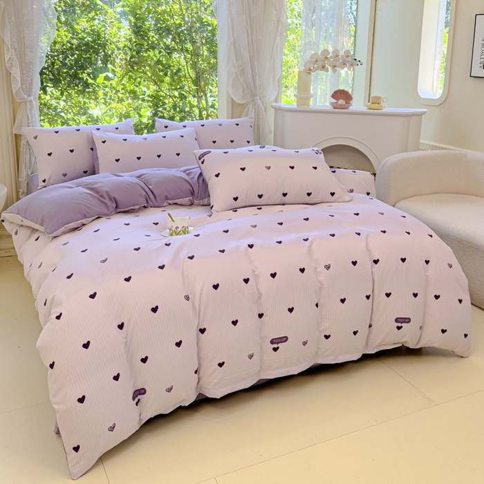 91家纺网 家纺一手货源 找家纺 （总）仟网汇 2025新款亲肤舒适提花小竺棉彩竹棉彩竺棉系列四件套