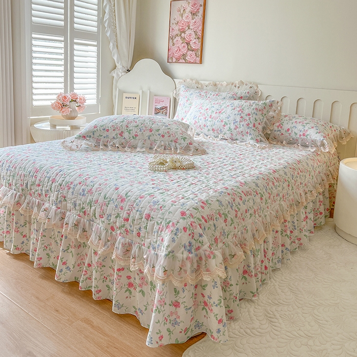 91家纺网 家纺一手货源 找家纺 网红馆 2025新款水洗棉印花床盖四件套 春不晚