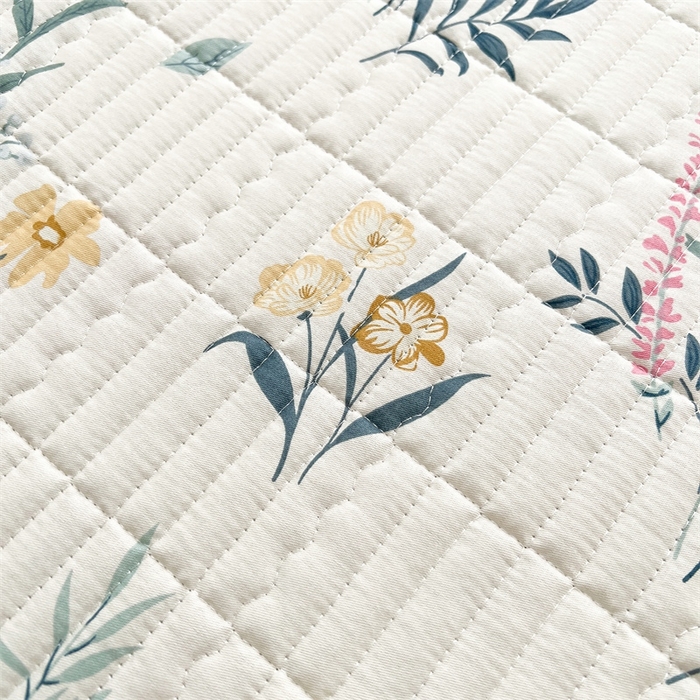 91家纺网 家纺一手货源 找家纺 恒爱 2025新款全棉印花单床盖 孔雀草