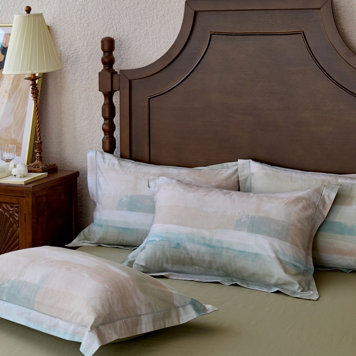 91家纺网 家纺一手货源 找家纺 由丽家纺 2025新款柔棉数码印花四件套系列 西琳绿