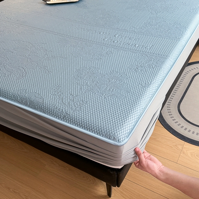 91家纺网 家纺一手货源 找家纺 2025新款凉感冰豆豆凉席床笠凉席席子-花之恋系列凉豆豆床笠花之恋系列 花之恋-兰色