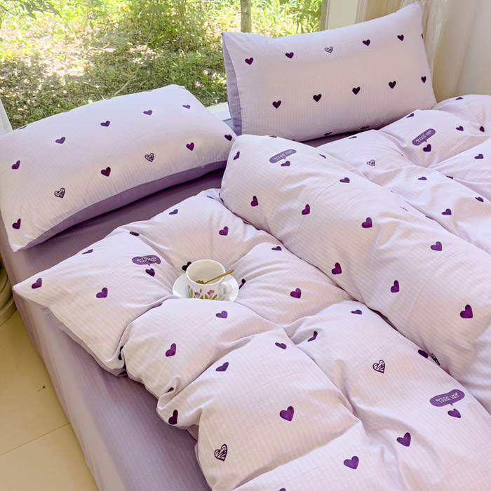 91家纺网 家纺一手货源 找家纺 （总）仟网汇 2025新款亲肤舒适提花小竺棉彩竹棉彩竺棉系列四件套