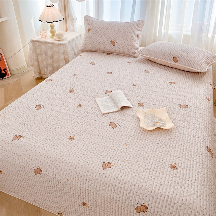 91家纺网 家纺一手货源 找家纺 恒爱 2025新款全棉印花单床盖 卡皮巴拉