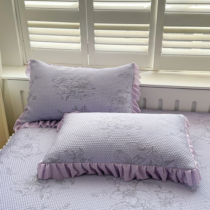 91家纺网 家纺一手货源 找家纺 2025新款冰豆豆凉感床裙凉席席子-花之恋系列冰豆豆床裙凉席-花之恋系列 花之恋-紫色