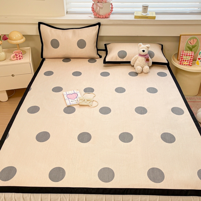 91家纺网 家纺一手货源 找家纺 慕澄家纺 2025新款小清新印花真冰藤系列凉席床席款 床席-圈圈