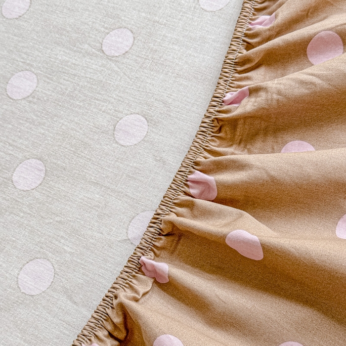 91家纺网 家纺一手货源 找家纺 2025新款全棉床单床笠 复古紫波点 床笠款